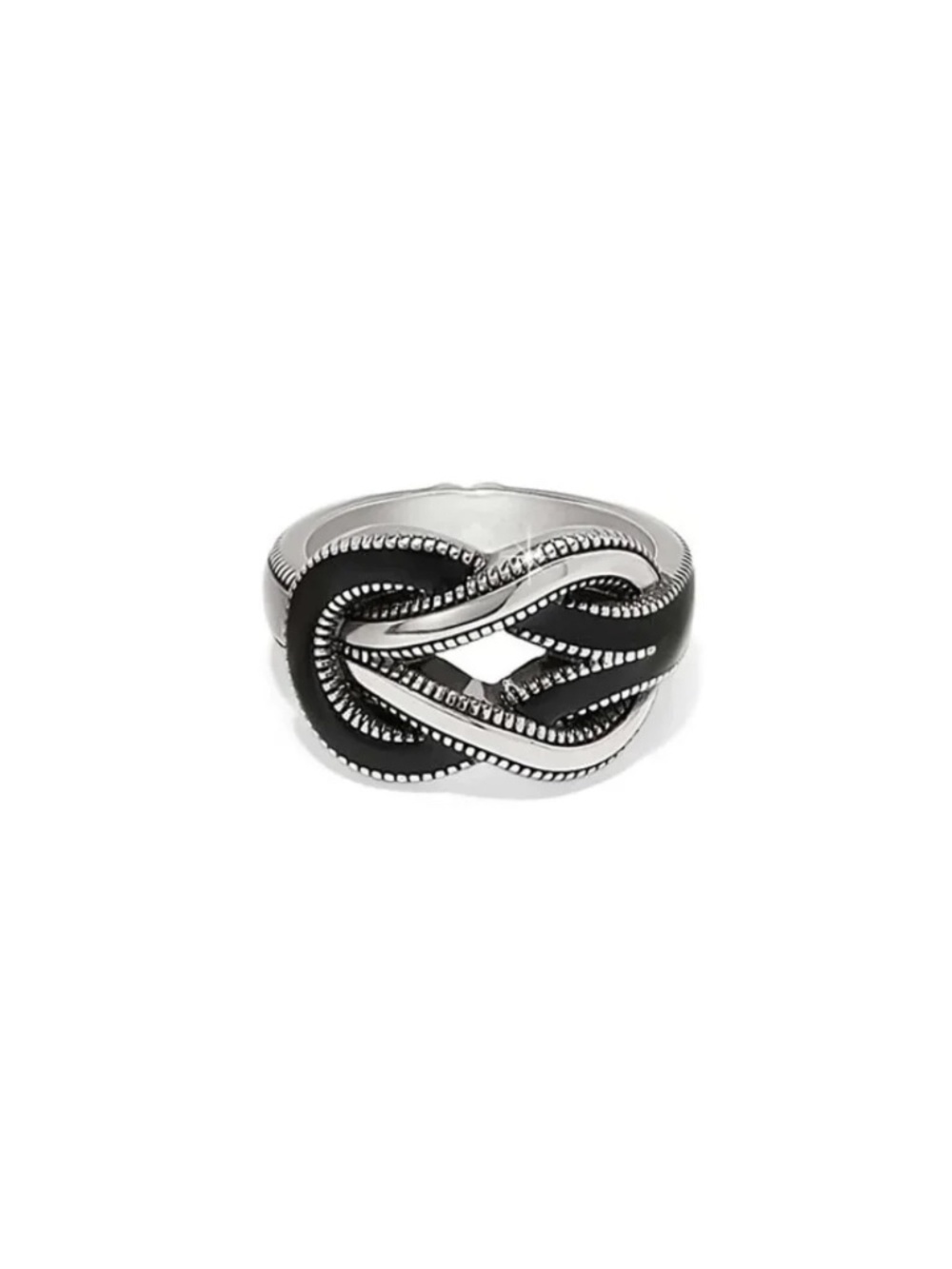 Brighton Interlok Harmony Black Ring NWT  size 7